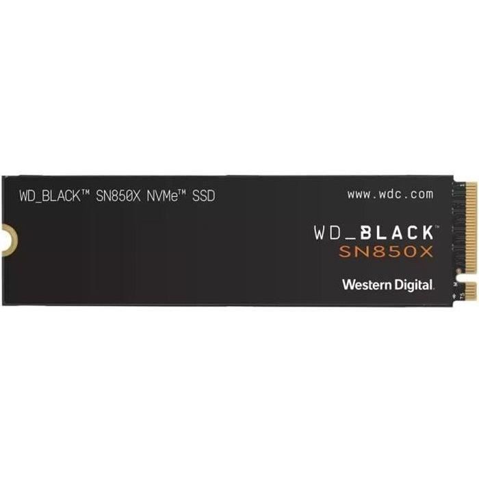 WD_BLACK SN850X WDS200T2XHE - SSD - chiffré - 2 To - interne - M.2 2280 - PCIe 4.0 x4 (NVMe) - TCG Opal Encryption 2.01 - dissipateur de chaleur intégré