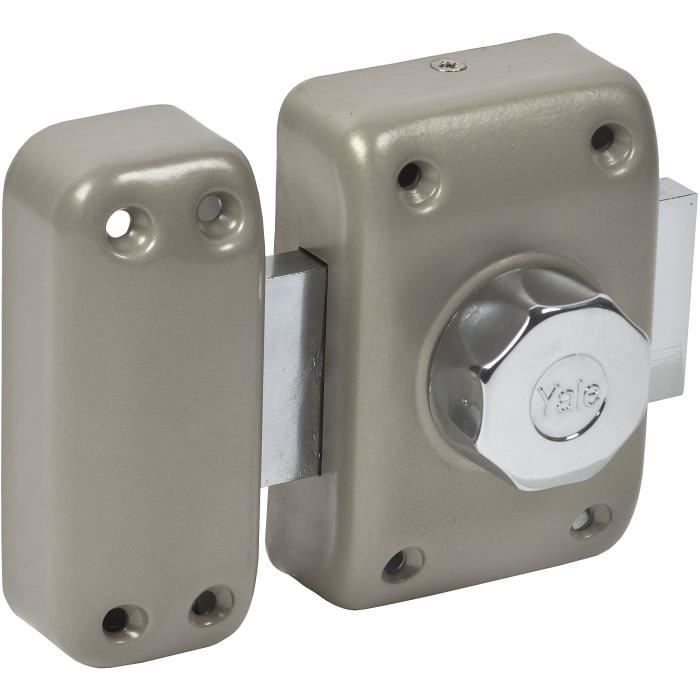 Verrou targette YALE YV20BTS - Bouton sans cylindre - Aluminium - Niveau de sécurité 6
