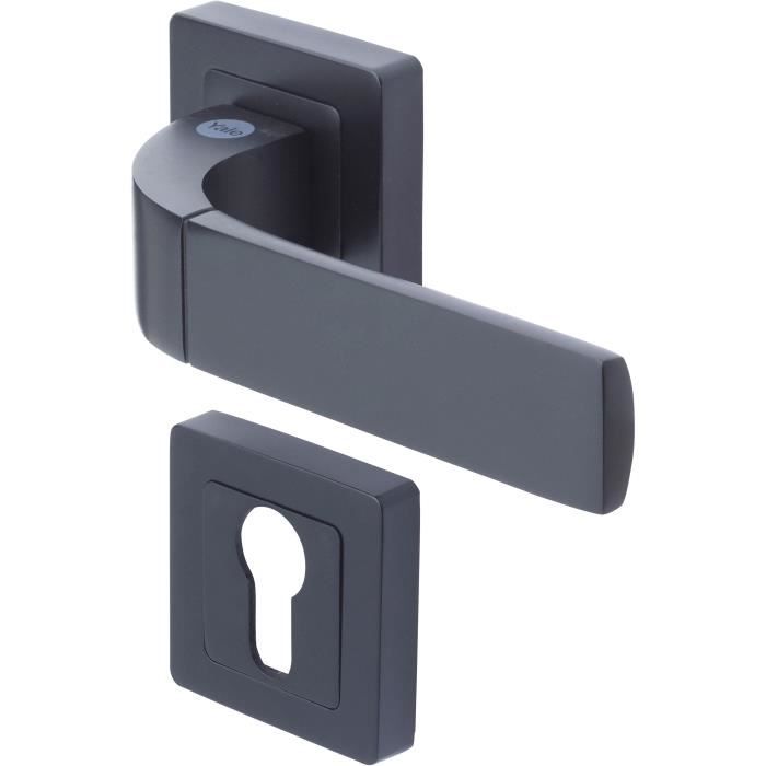Poignée de porte Yale YPP7-B-PE Bologna Noir Aluminium