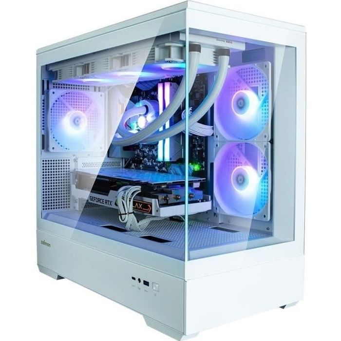 Boitier Mini Tour Micro ATX Zalman P30 RGB avec panneaux vitrés (Blanc)