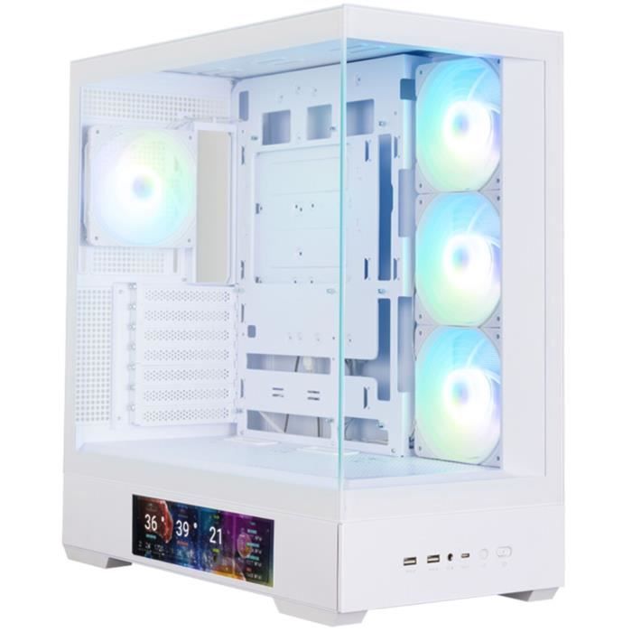 Boitier Moyen Tour ATX Zalman P40 DS RGB avec panneaux vitrés (Blanc)