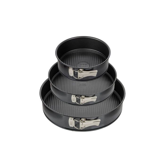 Set de 3 moules a charniere ronds - ZENKER - Black Metallic - 20, 24 et 28 cm