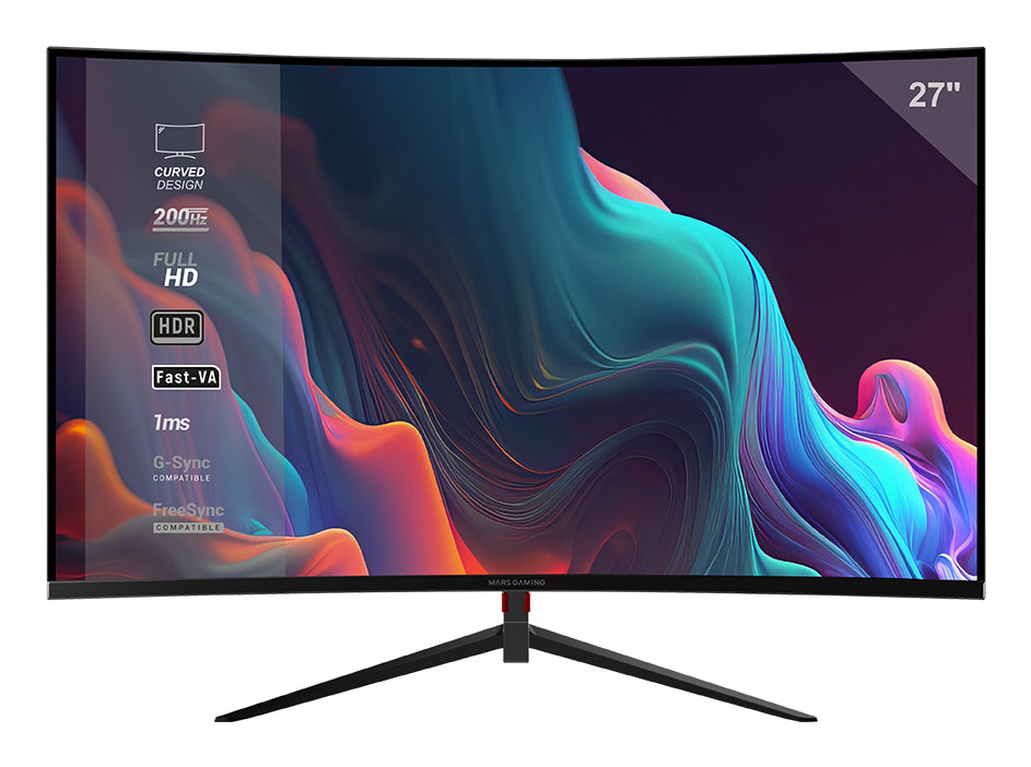 Ecran incurvé 24" Mars Gaming MV-27C Full HD 200Hz (Noir)
