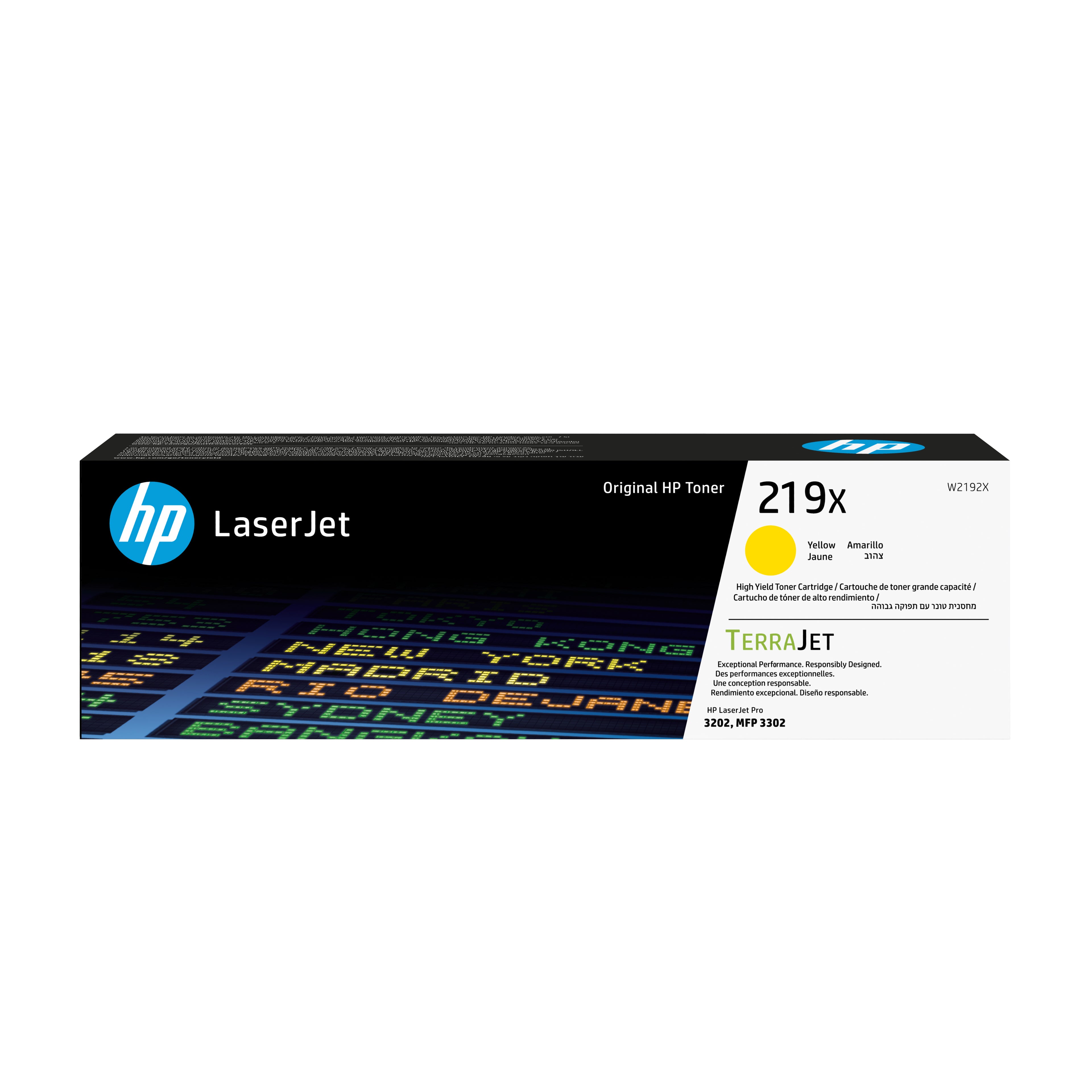 HP 219X - À rendement élevé - jaune - original - LaserJet - cartouche de toner (W2192X) - pour Color LaserJet Pro MFP 3302fdn