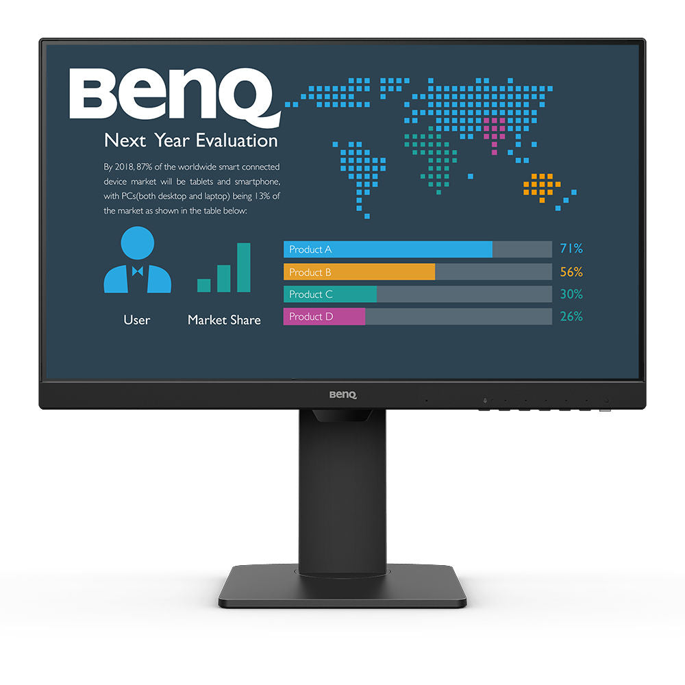 BenQ BL2486TC - Écran LED - 24" (23.8" visualisable) - 1920 x 1080 Full HD (1080p) @ 100 Hz - IPS - 250 cd/m² - 1300:1 - 5 ms - HDMI, DisplayPort, USB-C - haut-parleurs