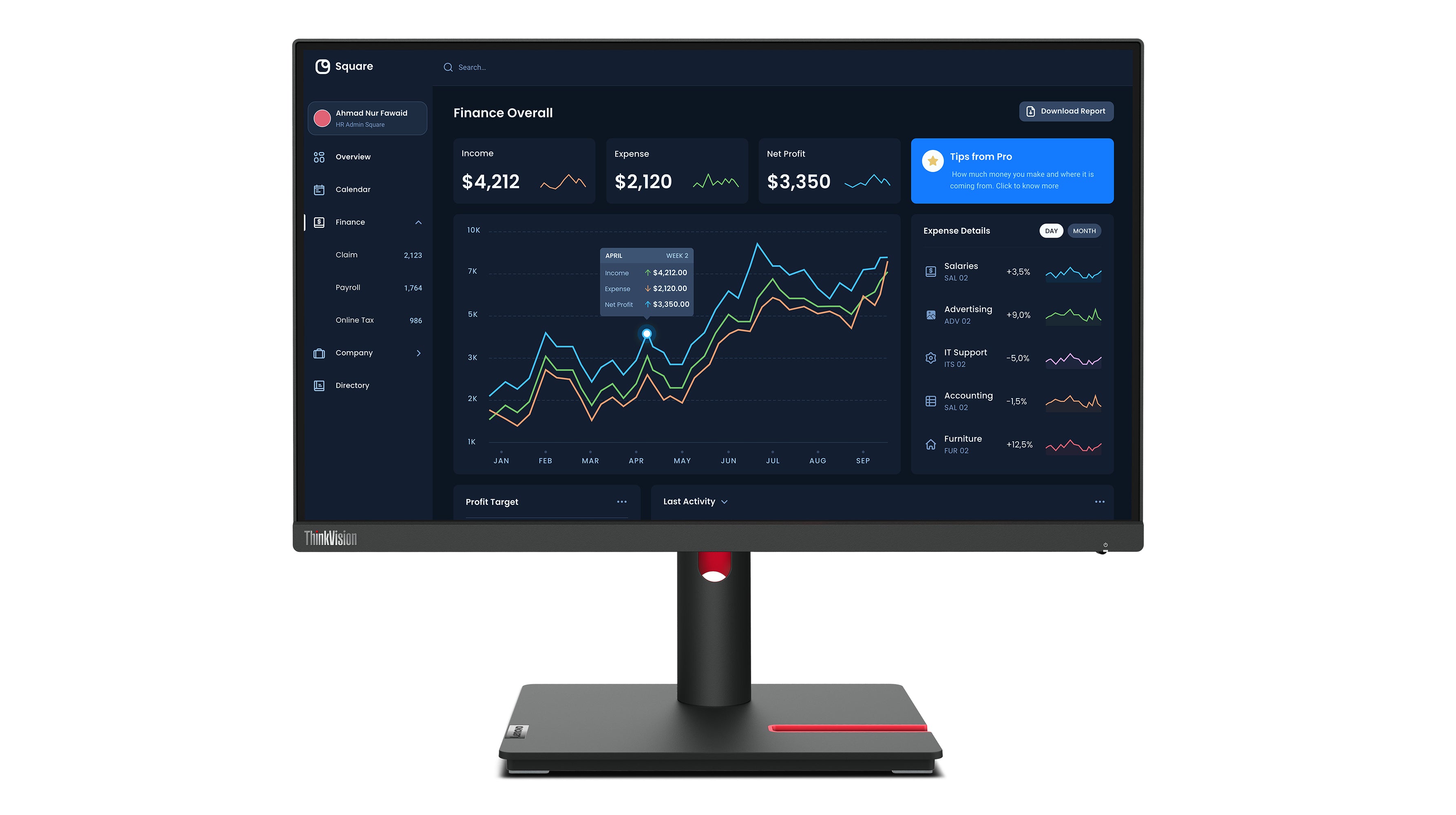 Écran Lenovo ThinkVision T22i-30 21,5" LED IPS 60 Hz 50-60  Hz