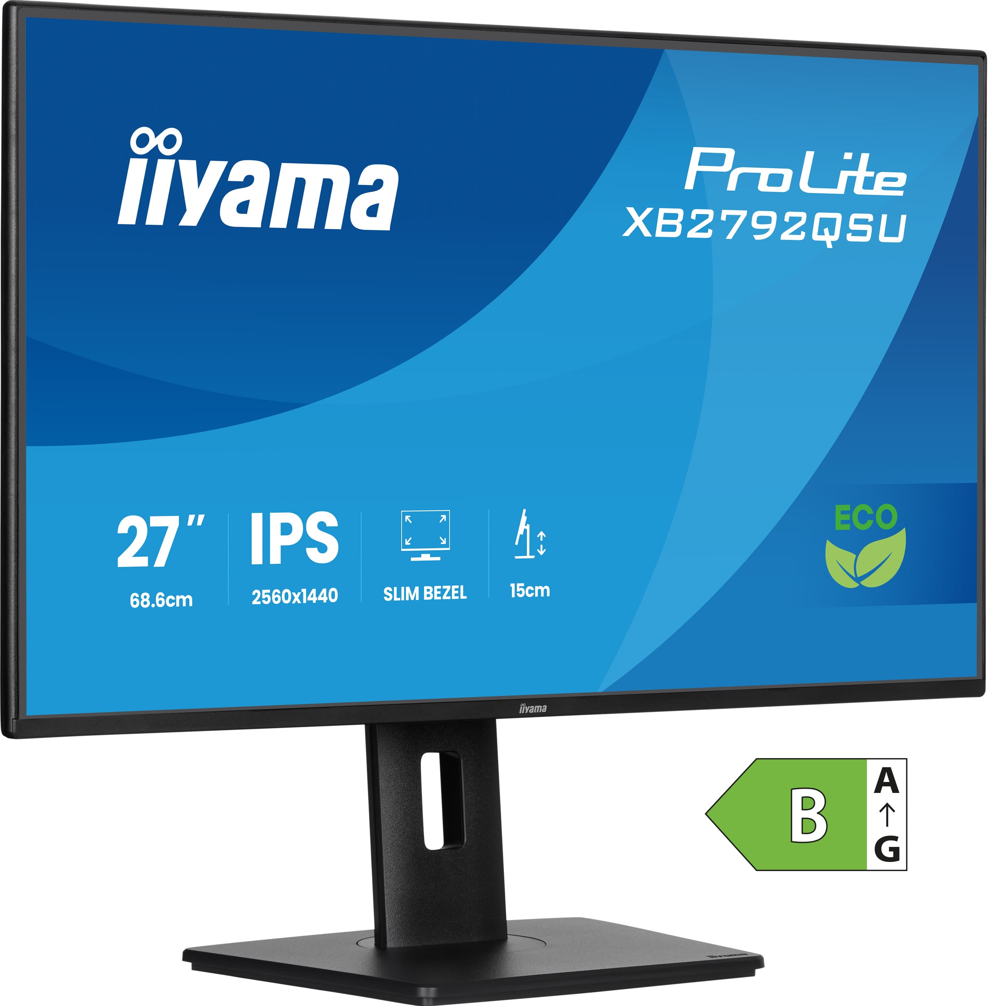 iiyama ProLite XB2792QSU-B1 - Écran LED - 27" - 1920 x 1080 Full HD (1080p) @ 120 Hz - IPS - 350 cd/m² - 1500:1 - 3 ms - HDMI, DisplayPort - haut-parleurs - noir, mat