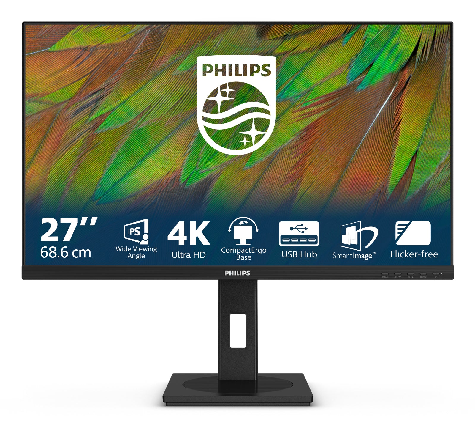 Philips 27B1N3800 - 3000 Series - écran LED - 27" - 3840 x 2160 4K UHD (2160p) @ 60 Hz - IPS - 350 cd/m² - 1000:1 - 4 ms - 2xHDMI, DisplayPort - haut-parleurs - noir