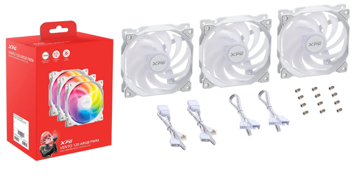 Ventillateur de cabine XPG VENTO 120 ARGB PWM Ø 12 cm (3 Unités)