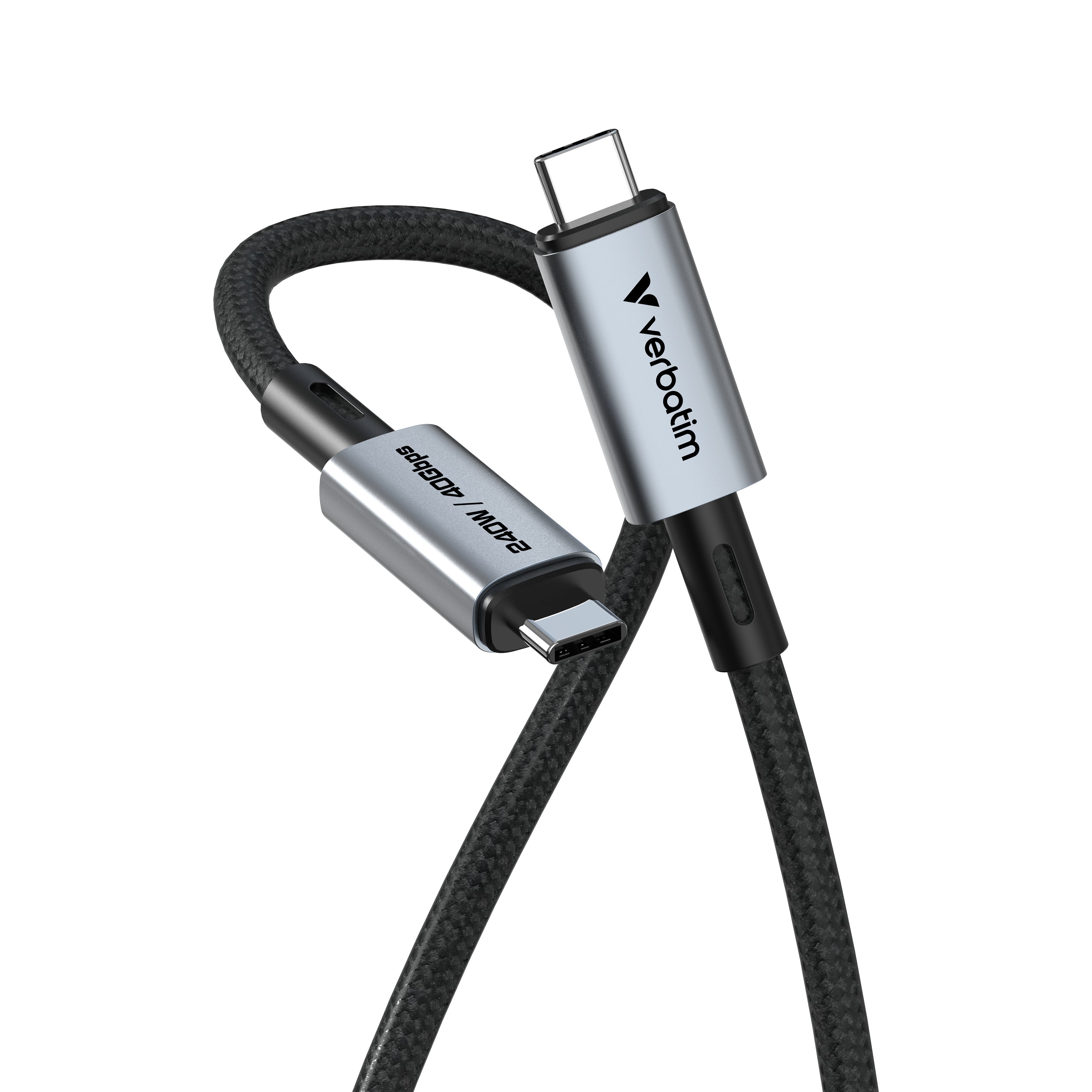 Verbatim - Câble USB - 24 pin USB-C (M) pour 24 pin USB-C (M) - USB4 - 1.2 m - jusqu'à 240 W de puissance, charge et synchronisation, débit de transfert de données jusqu'à 40 Gbps, support pour Power Delivery 3,1
