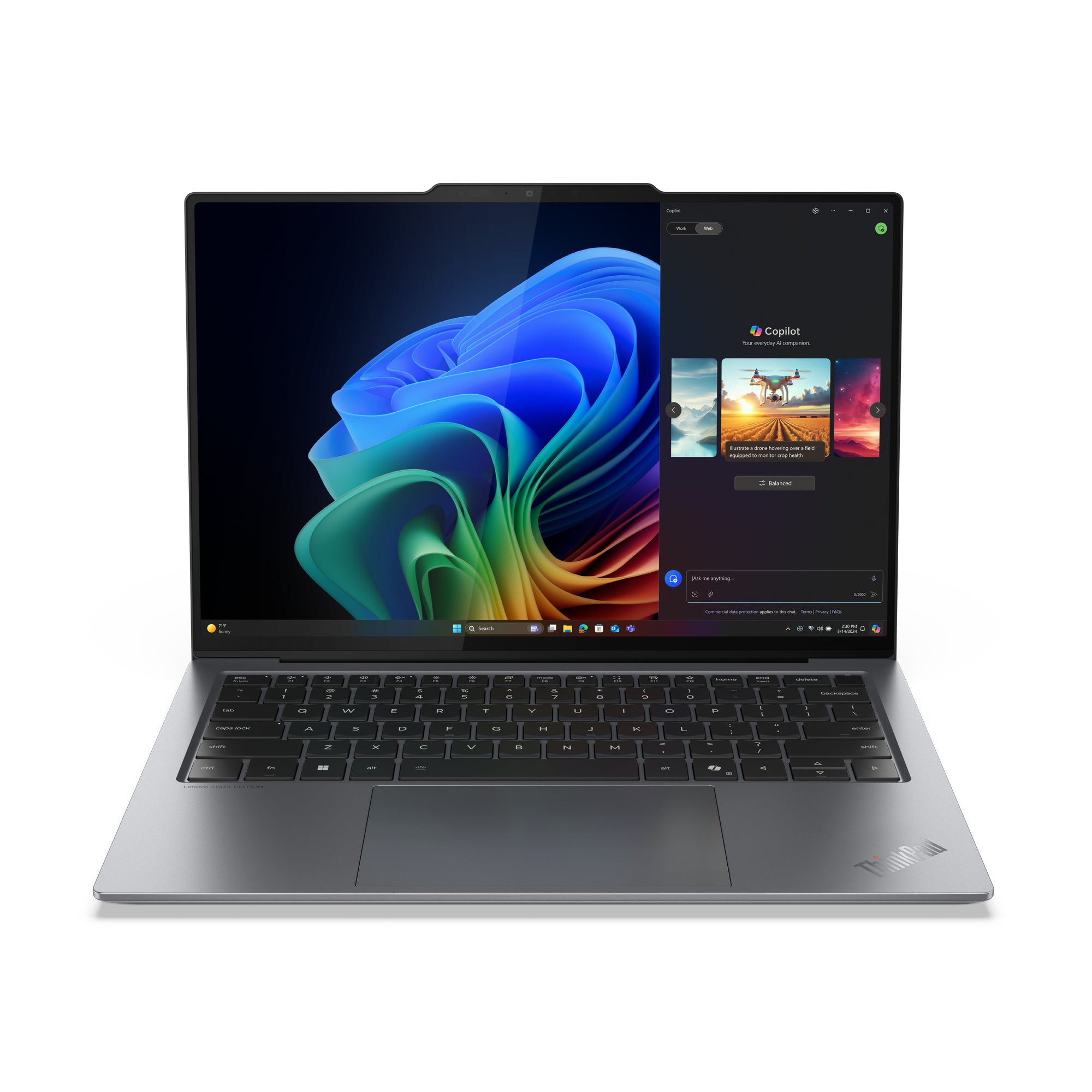 Lenovo ThinkPad X9-14 Gen 1 21QA - Conception de charnière à 180 degrés - Intel Core Ultra 5 - 228V / jusqu'à 4.5 GHz - Evo - Win 11 Pro - Arc Graphics 130V - 32 Go RAM - 512 Go SSD TCG Opal Encryption 2, NVMe - 14" OLED 1920 x 1200 - Wi-Fi 7, Bluetooth -