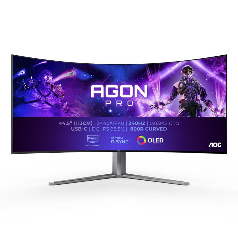 AOC AGON PRO AG456UCZD écran plat de PC 113 cm (44.5") 3440 x 1440 pixels Wide Quad HD OLED Noir