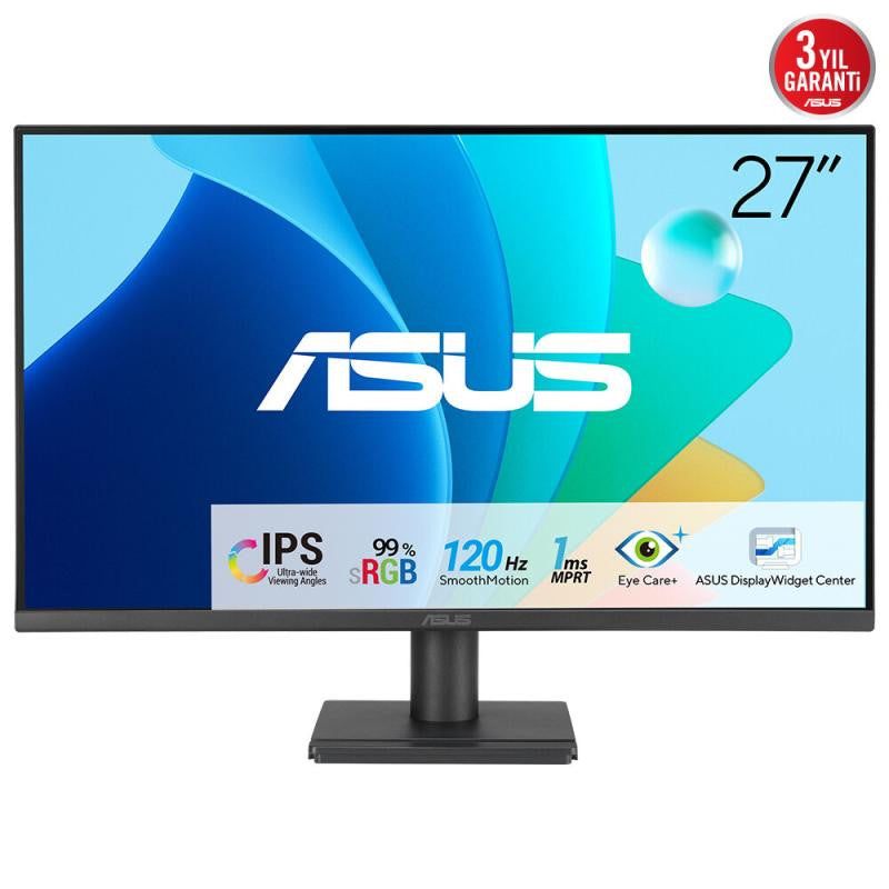 ASUS VA279HG - Écran LED - jeux - 27" - 1920 x 1080 Full HD (1080p) @ 120 Hz - IPS - 300 cd/m² - 1500:1 - 1 ms - HDMI, VGA - noir