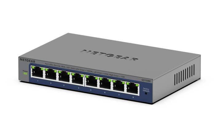 NETGEAR Plus GS108Ev4 - Commutateur - non géré - de bureau, fixation murale