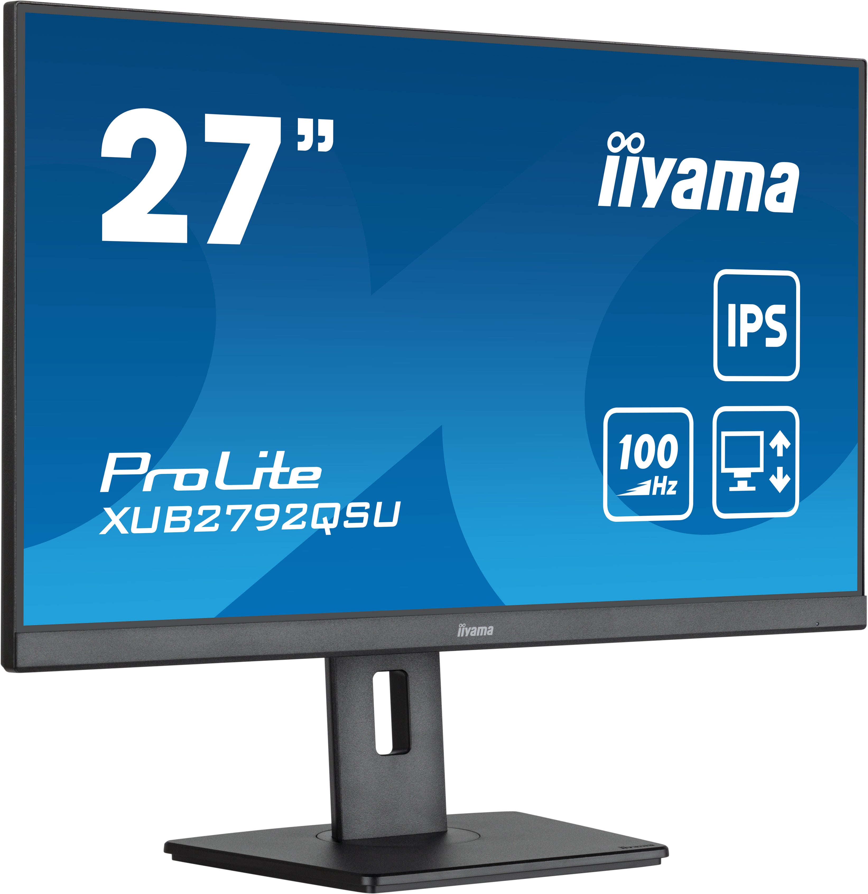 iiyama ProLite XUB2792QSU-B6 - Écran LED - 27" - 2560 x 1440 WQHD @ 100 Hz - IPS - 250 cd/m² - 1300:1 - 0.4 ms - HDMI, DisplayPort - haut-parleurs - noir mat