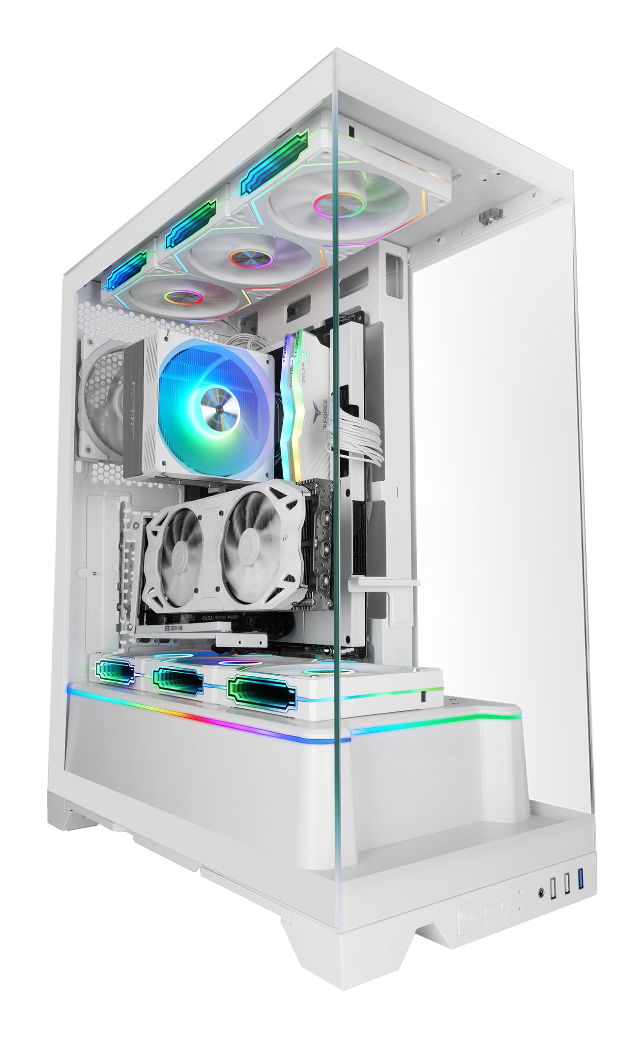 Boitier Moyen Tour ATX Mars Gaming MC-Prisma avec panneaux vitrés (Blanc)