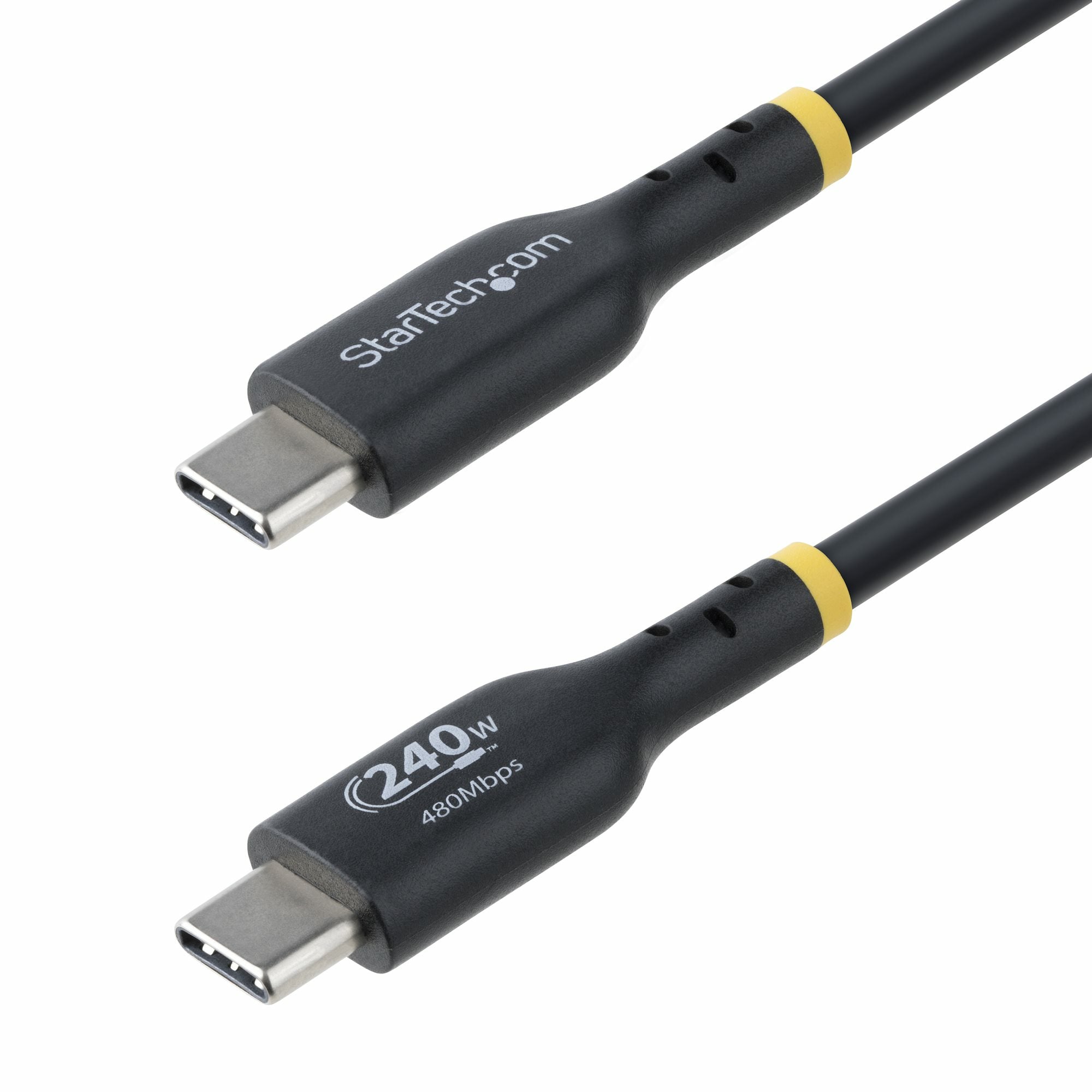 StarTech.com Câble de Charge USB-C de 4m, Cordon USB-C, USB-IF, 240W PD - Câble USB - 24 pin USB-C (M) pour 24 pin USB-C (M) - USB 2.0 - 48 V - 5 A - 4 m - sans halogène, passif, gamme de puissance étendue (EPR), support pour Power Delivery 3,1 - noir