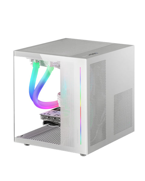 Boîtier ATX semi-tour Mars Gaming MCVIEWW Blanc