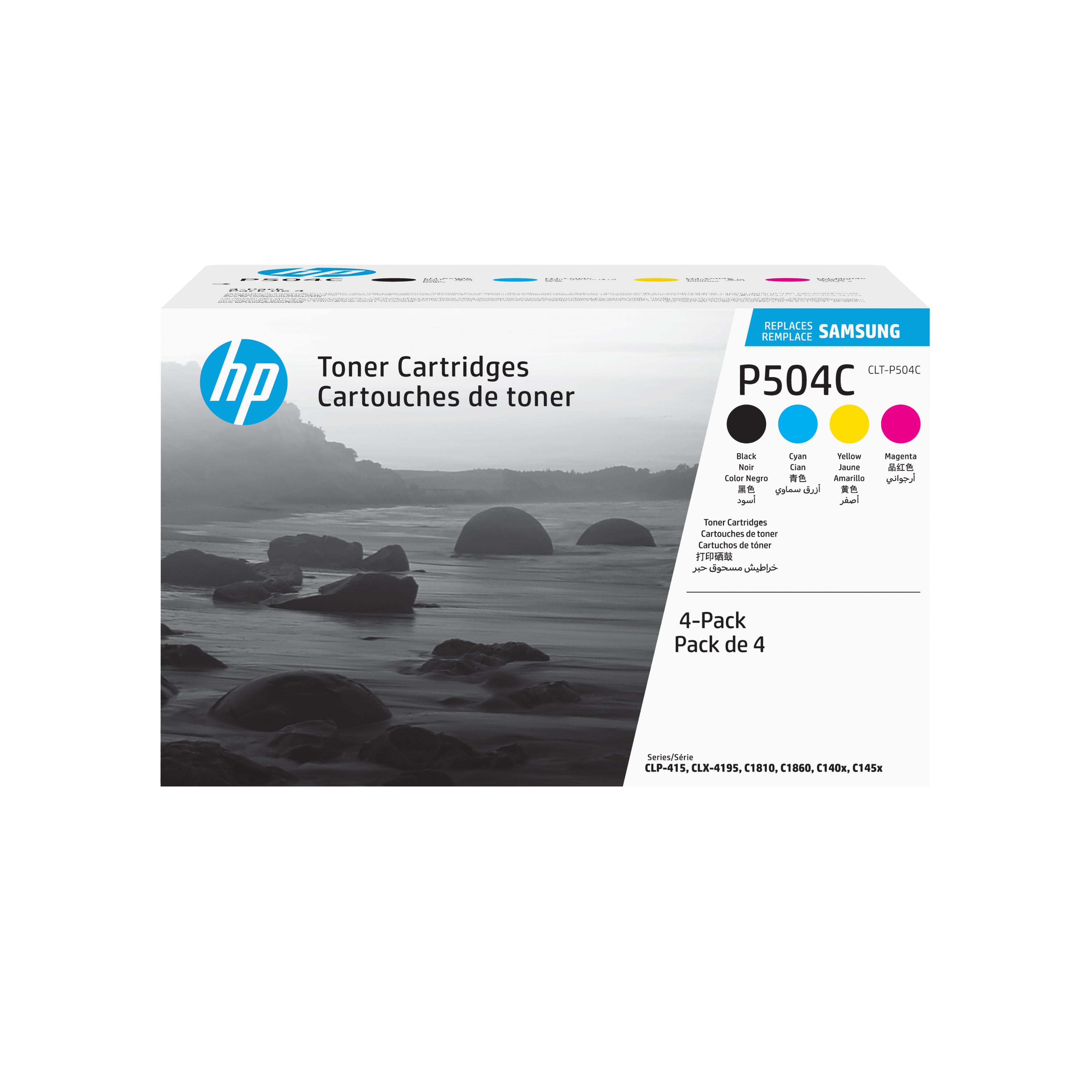 HP CLT-P504C - Pack de 4 - noir, jaune, cyan, magenta - original - cartouche de toner (SU400A) - pour Samsung CLP-415, CLX-4195; MultiXpress SL-C1453, C1454; Xpress SL-C1404, C1810, C1860