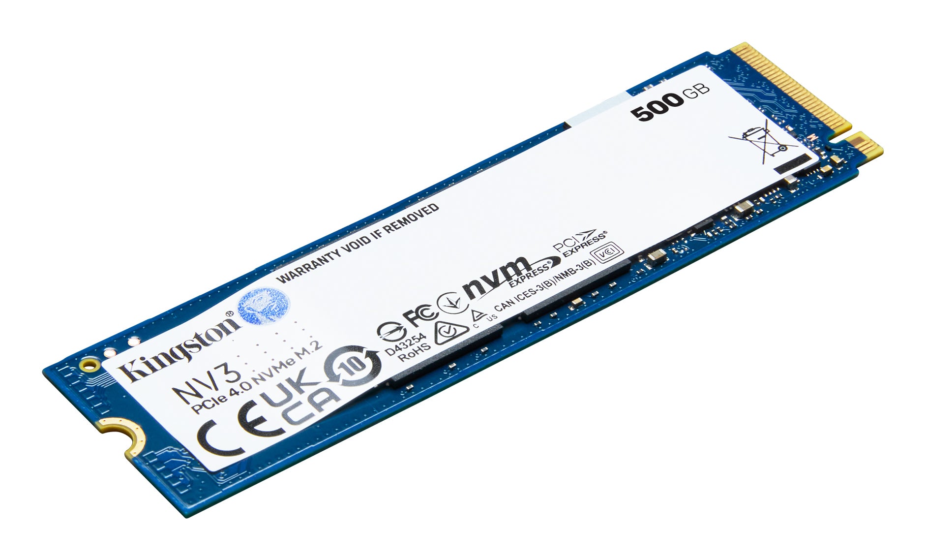 Kingston NV3 - SSD - 500 Go - interne - M.2 2280 - PCIe 4.0 x4 (NVMe)