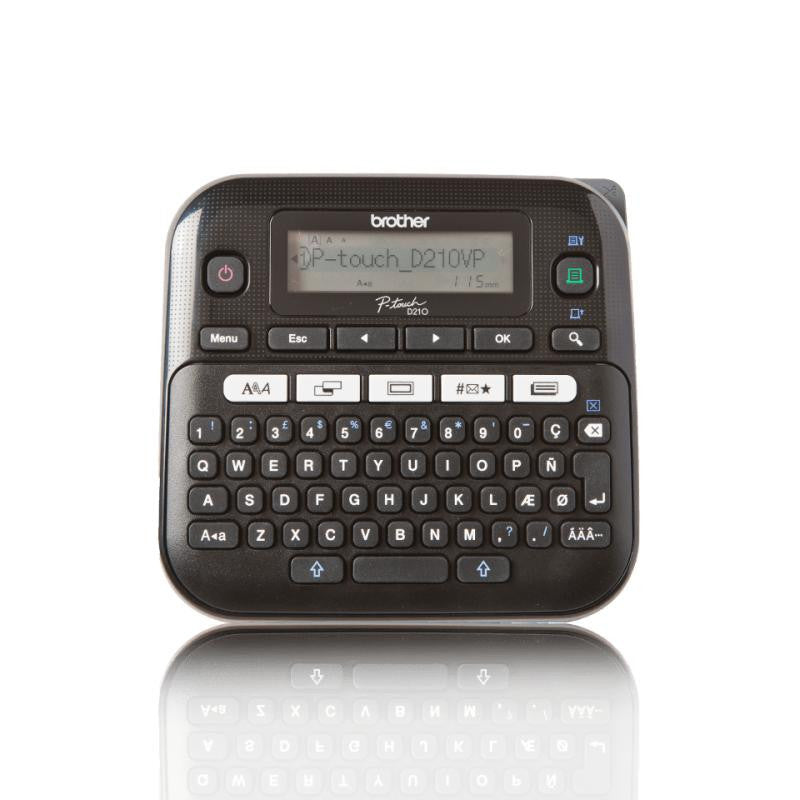 Brother P-Touch PT-D210VP - Étiqueteuse - Noir et blanc - transfert thermique - Rouleau (1,2 cm) - 180 dpi - jusqu'à 20 mm/sec - impression par 2 lignes