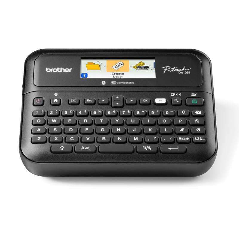 Brother P-Touch PT-D610BTVP - Étiqueteuse - Noir et blanc - transfert thermique - 24 mm de large - 180 dpi - jusqu'à 30 mm/sec - USB, Bluetooth 5.0 - outil de coupe - impression miroir, impression verticale, aperçu avant impression, impression par 7 ligne