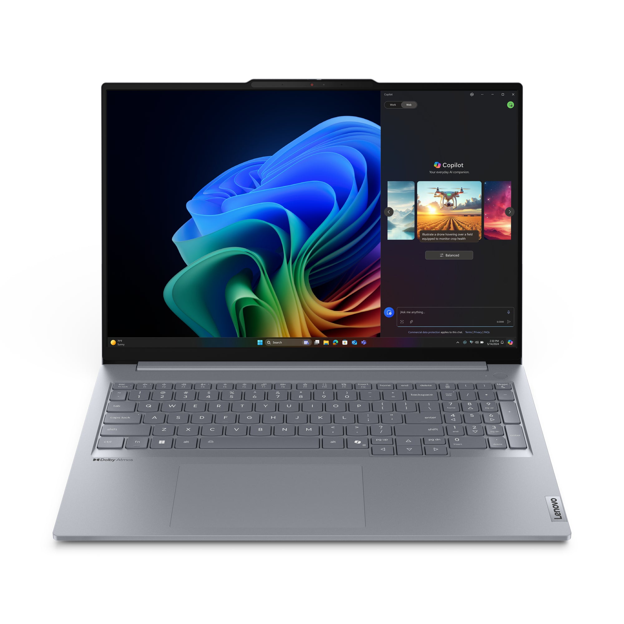 Lenovo ThinkBook 16 G7 QOY 21NH - Snapdragon X Plus - X1P-42-100 / jusqu'à 3.4 GHz - Win 11 Pro (sur ARM) - Qualcomm Adreno - 16 Go RAM - 512 Go SSD NVMe - 16" IPS 1920 x 1200 - Bluetooth, Wi-Fi 7 - gris luna bicolore - clavier : Français - avec 1 an de s