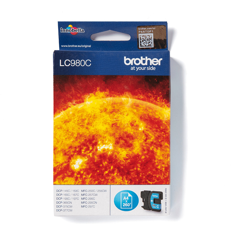 Brother LC980C - Cyan - original - cartouche d'encre - pour Brother DCP-145, 163, 167, 193, 195, 197, 365, 373, 375, 377, MFC-250, 255, 290, 295, 297