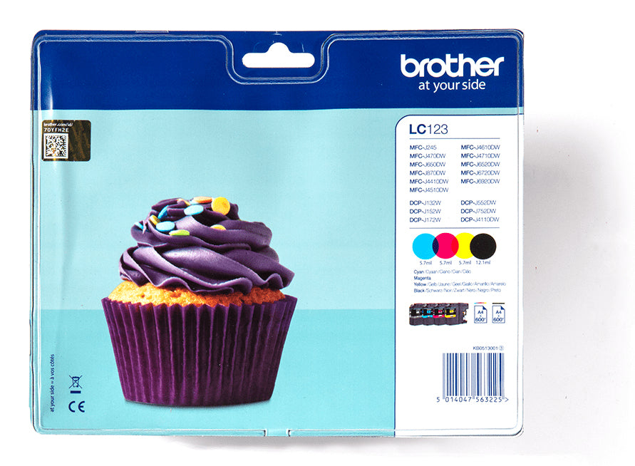 Cartouche d'encre originale Brother MFC-J4410DW/MFC-J4510DW Noir/Cyan/Magenta/Jaune (4 Unités)
