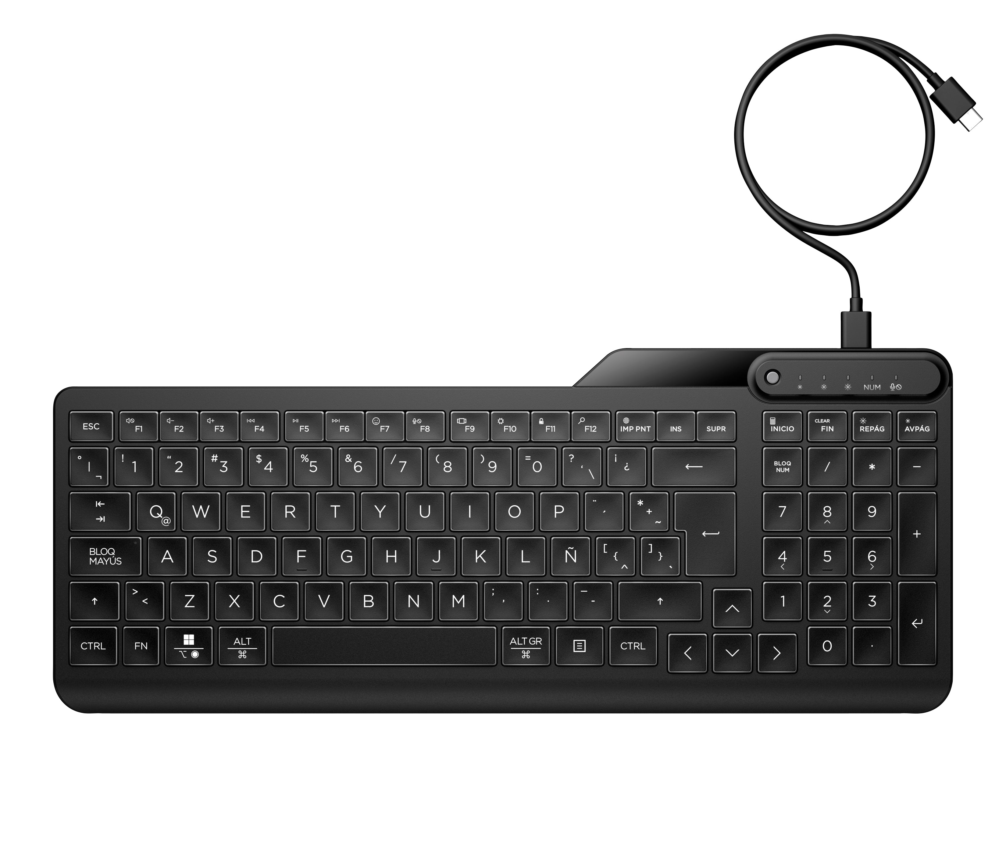 clavier et souris HP 7N7C1AA Noir Qwerty US Espagnol Qwerty
