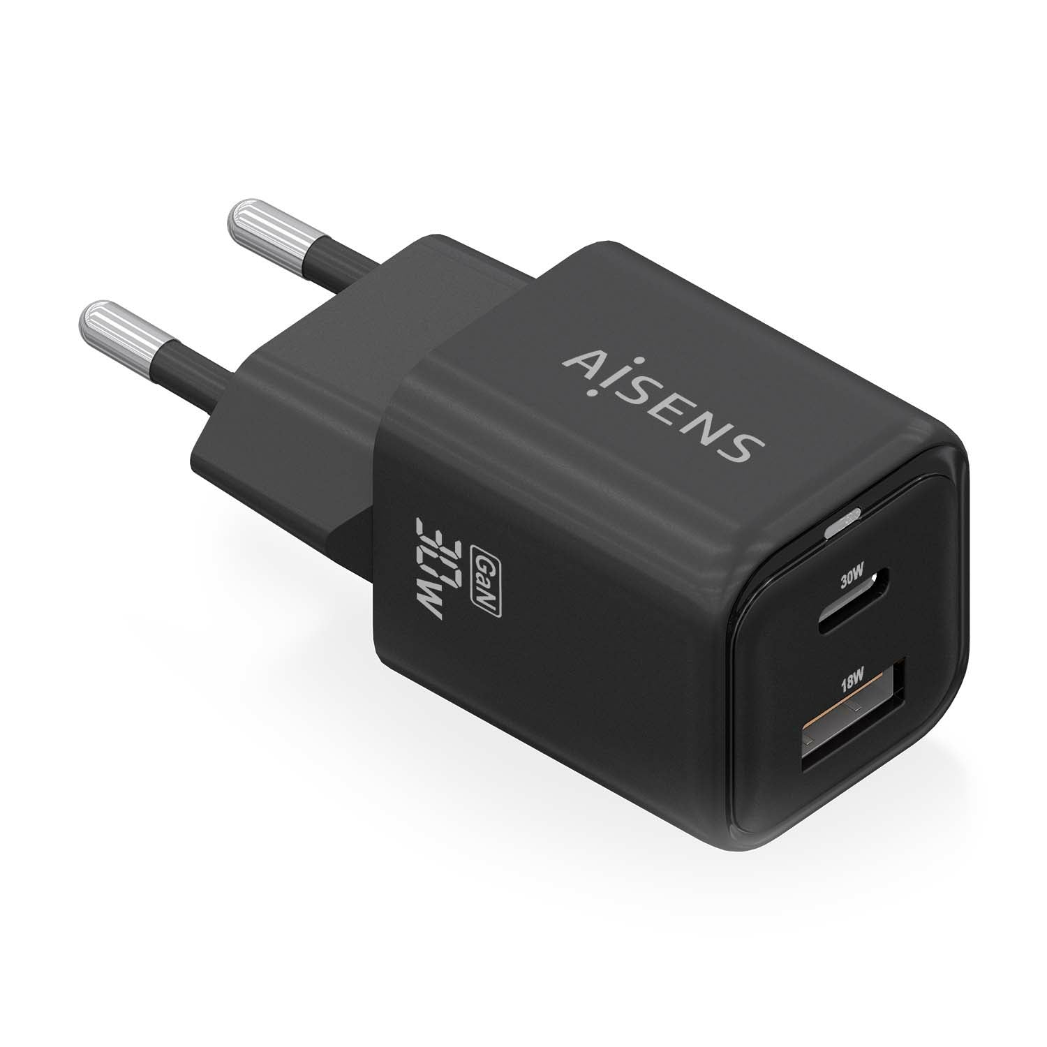 Chargeur mural Aisens ASCH-30W2P021-BK Noir 30 W (1 Unité)