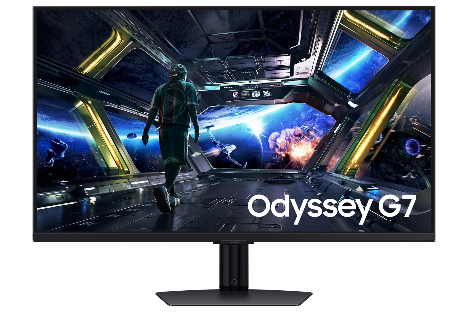 Samsung Odyssey G7 S32DG702EU - G70D Series - écran LED - Intelligent - jeux - 32" - 3840 x 2160 4K UHD (2160p) @ 144 Hz - Fast IPS - 350 cd/m² - 1000:1 - DisplayHDR 400 - 1 ms - 2xHDMI, DisplayPort - haut-parleurs - noir