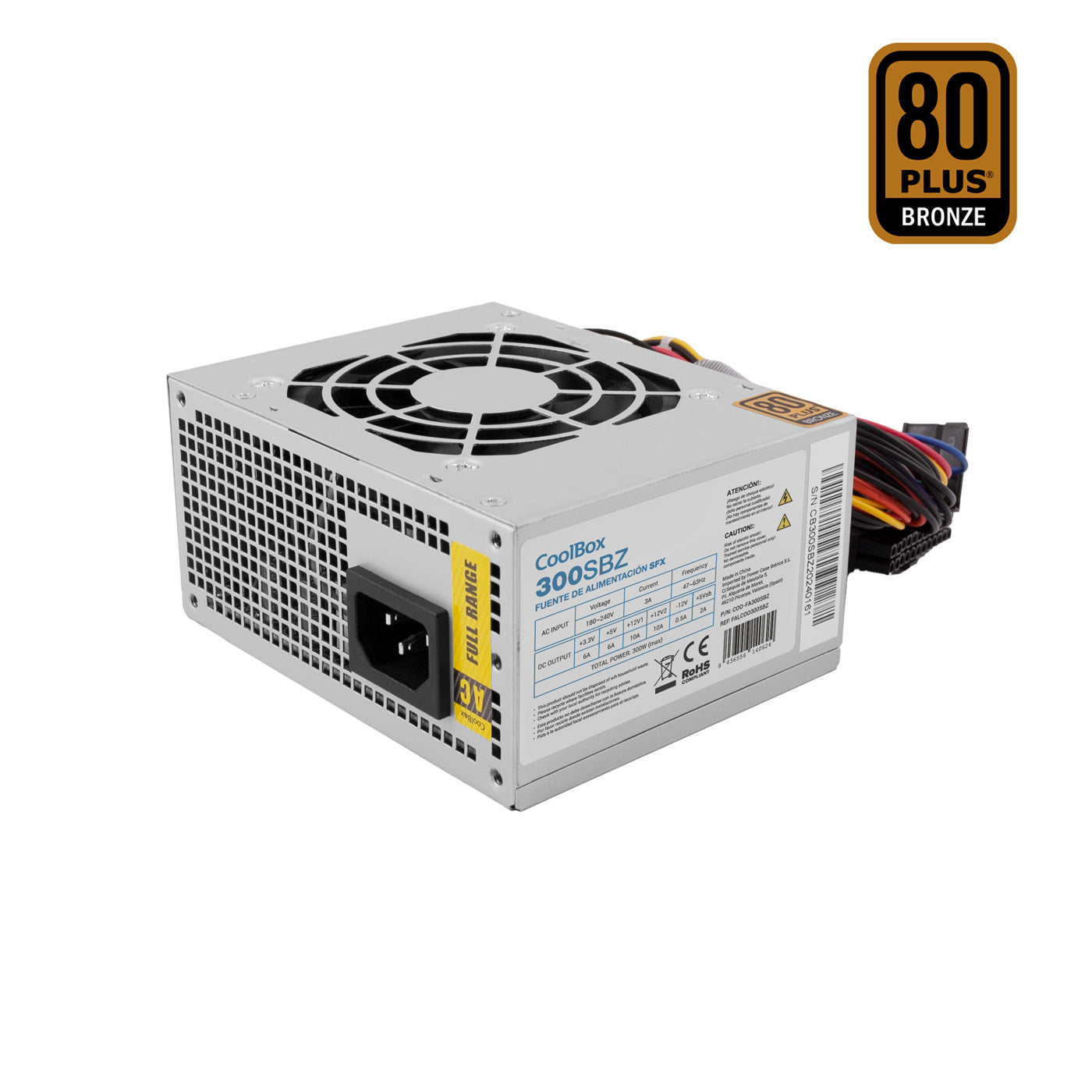 Bloc d’Alimentation CoolBox FALCOO300SBZ Argenté 300 W 80 Plus Bronze