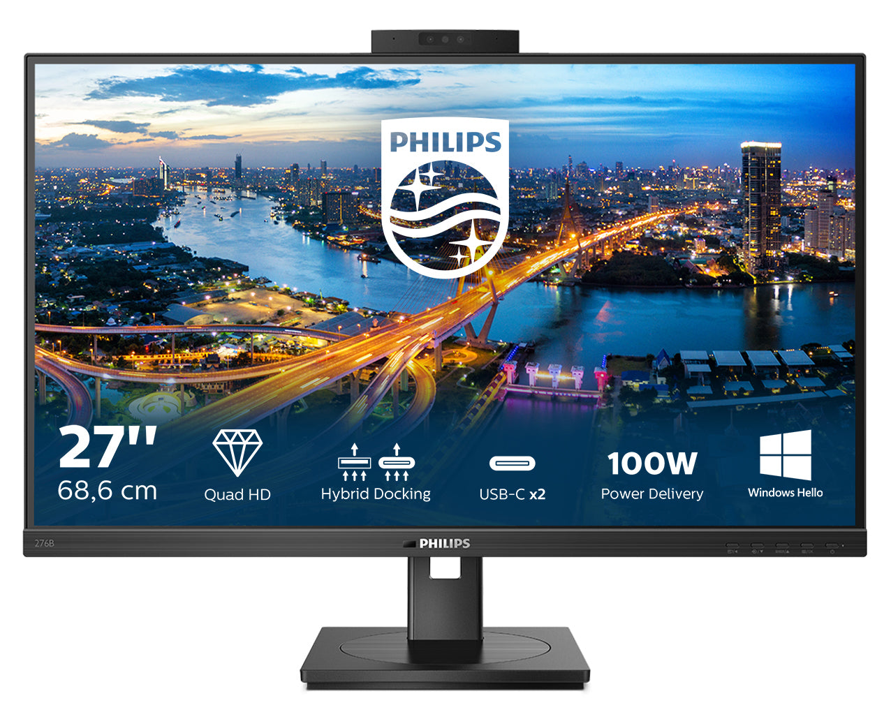 Écran Philips 276B1JH/00 LCD 27" IPS LCD Flicker free 50 - 60 Hz 75 Hz 50-60  Hz 27"