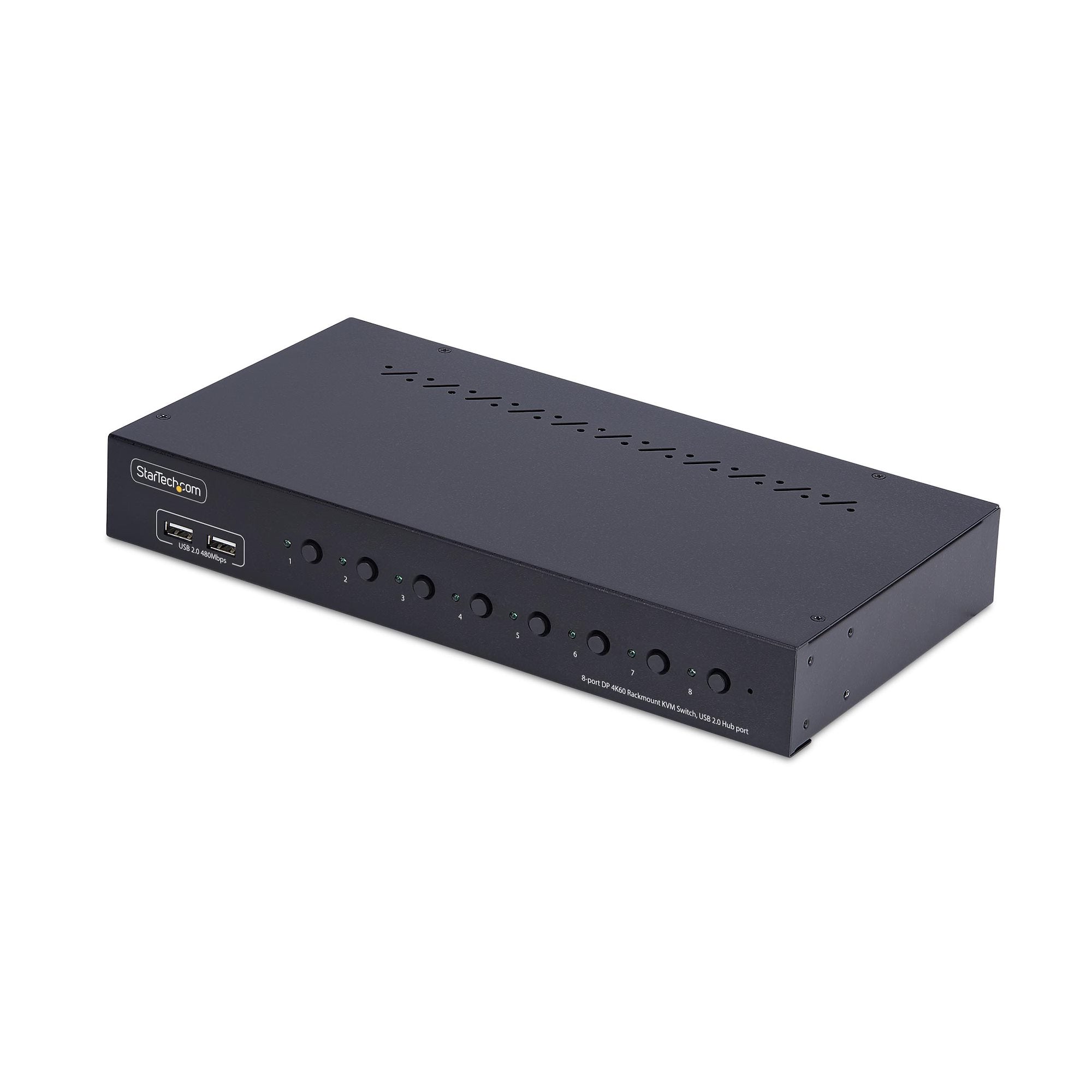 StarTech.com 8-Port DisplayPort KVM Switch w/1U Rack Mount Kit, 4K 60Hz - Commutateur KVM - 8 x KVM port(s) - 1 utilisateur local - de bureau - Conformité TAA
