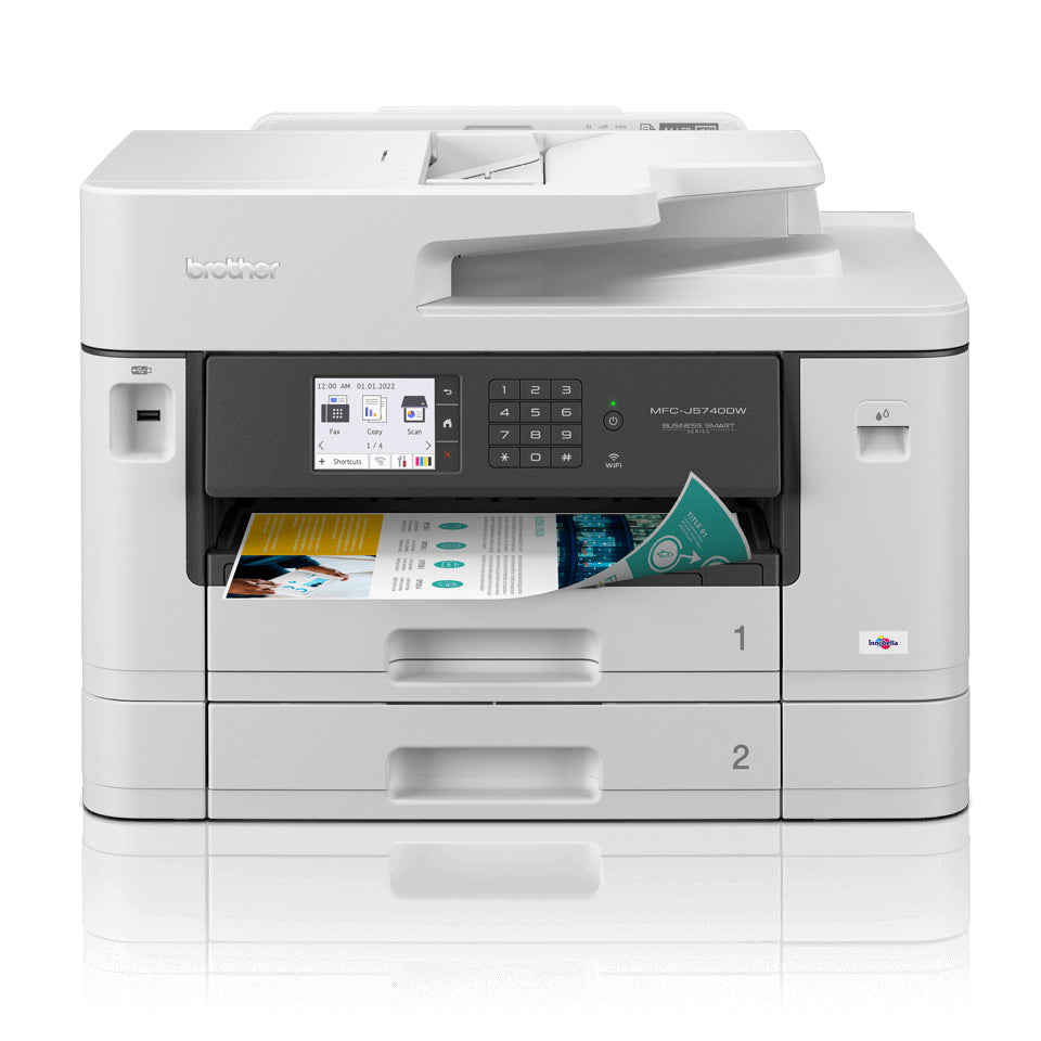 Brother MFC-J5740DW - Imprimante multifonctions - couleur - jet d'encre - A3 (support) - jusqu'à 25 ppm (copie) - jusqu'à 28 ppm (impression) - 600 feuilles - 33.6 Kbits/s - USB 2.0, LAN, Wi-Fi(n), hôte USB