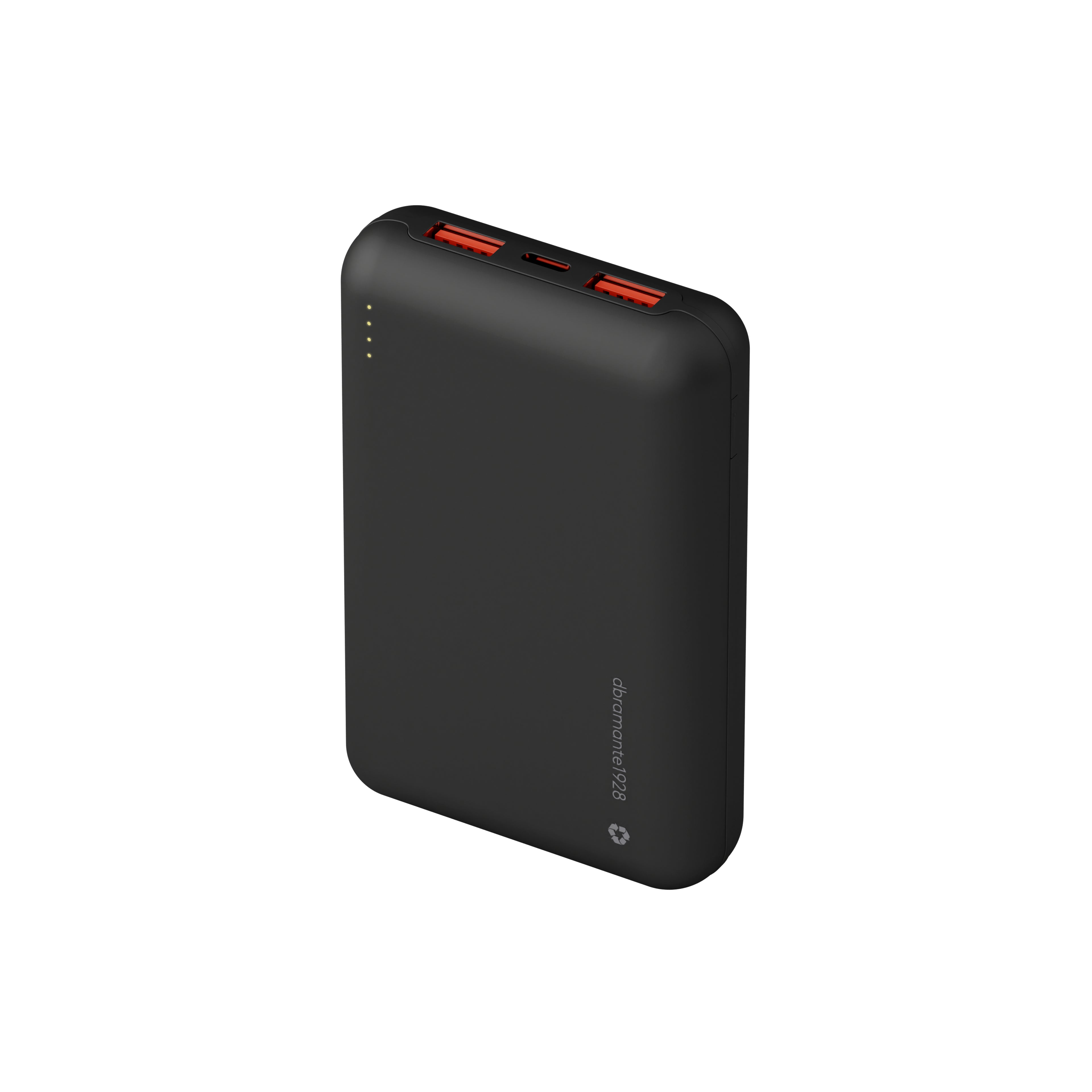 dbramante1928 re-charge - Banque d'alimentation - 20000 mAh - Apple 2.4A, BC 1.2, PD 2.0, PD 3.0, QC 2.0, QC 3.0 - 2 connecteurs de sortie (24 pin USB-C, USB type A) - sur le câble : USB-C - noir