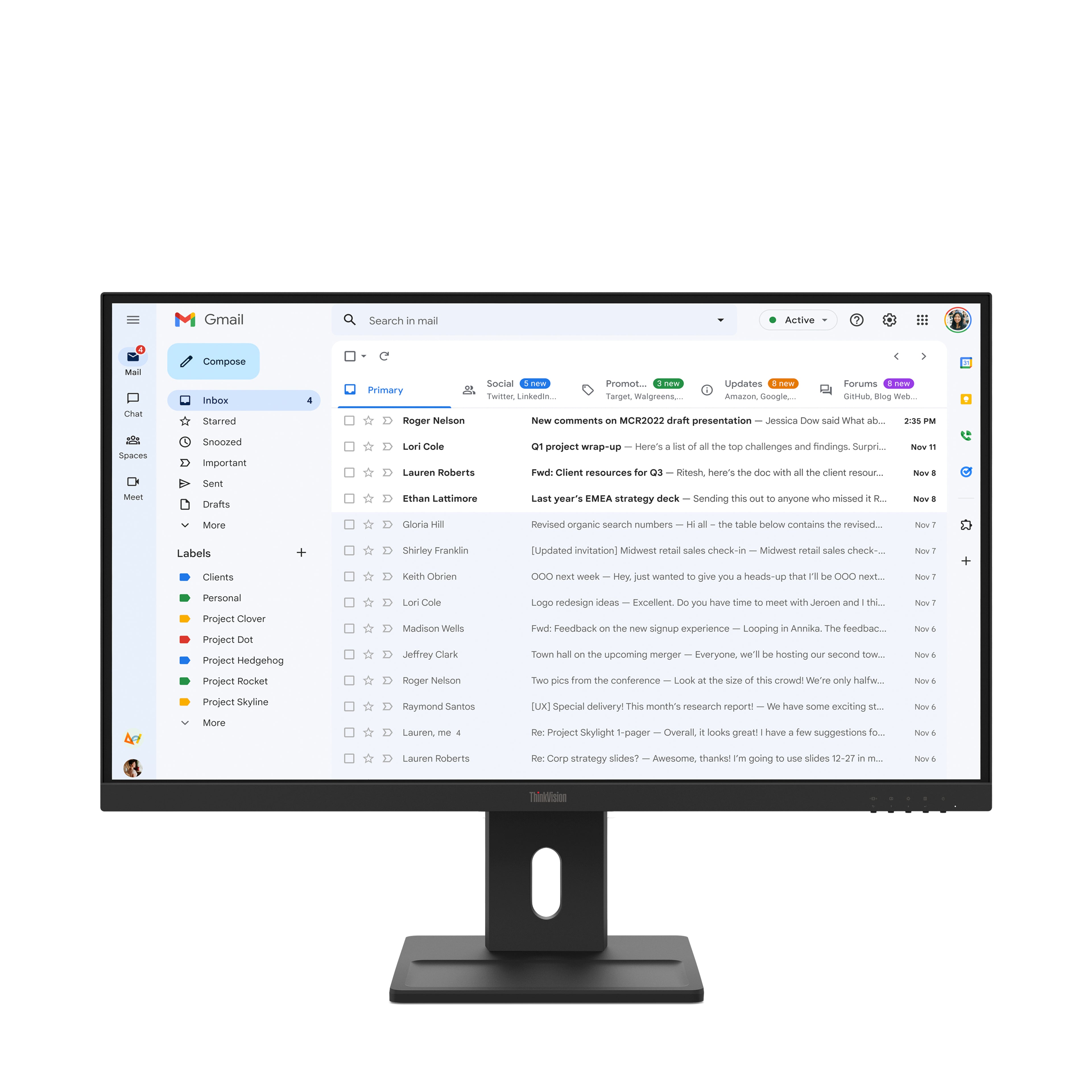 Lenovo ThinkVision E27-40 - Écran LED - 27" - 1920 x 1080 Full HD (1080p) - IPS - 300 cd/m² - 1500:1 - 4 ms - HDMI, VGA, DisplayPort - haut-parleurs - noir corbeau