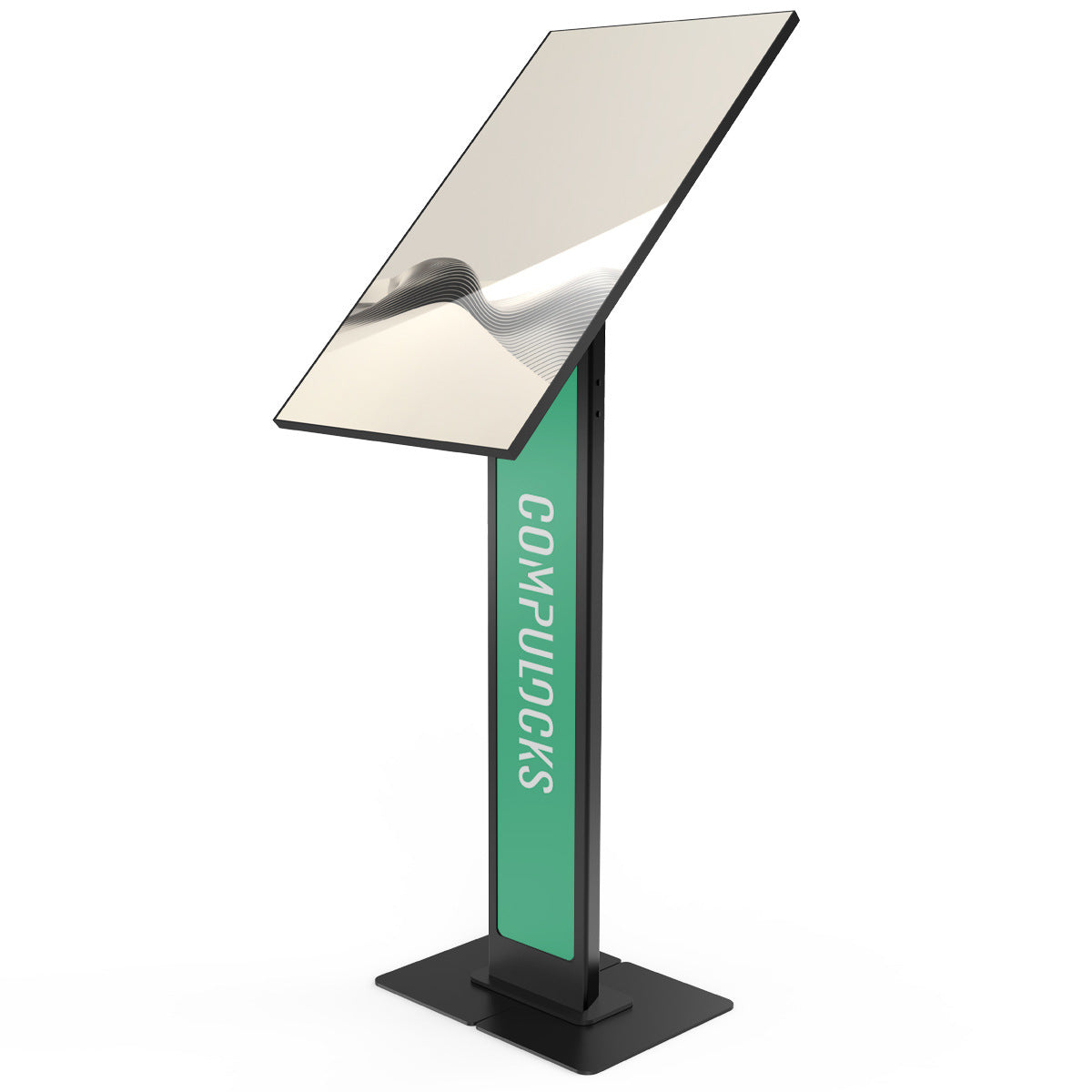 Compulocks Brandable VESA Floor Stand for Screens Up to 32 Inches - Pied - pour Écran LCD - personnalisable, avec grande plaque de base - noir - Taille d'écran : jusqu'à 32 pouces - posé sur le sol