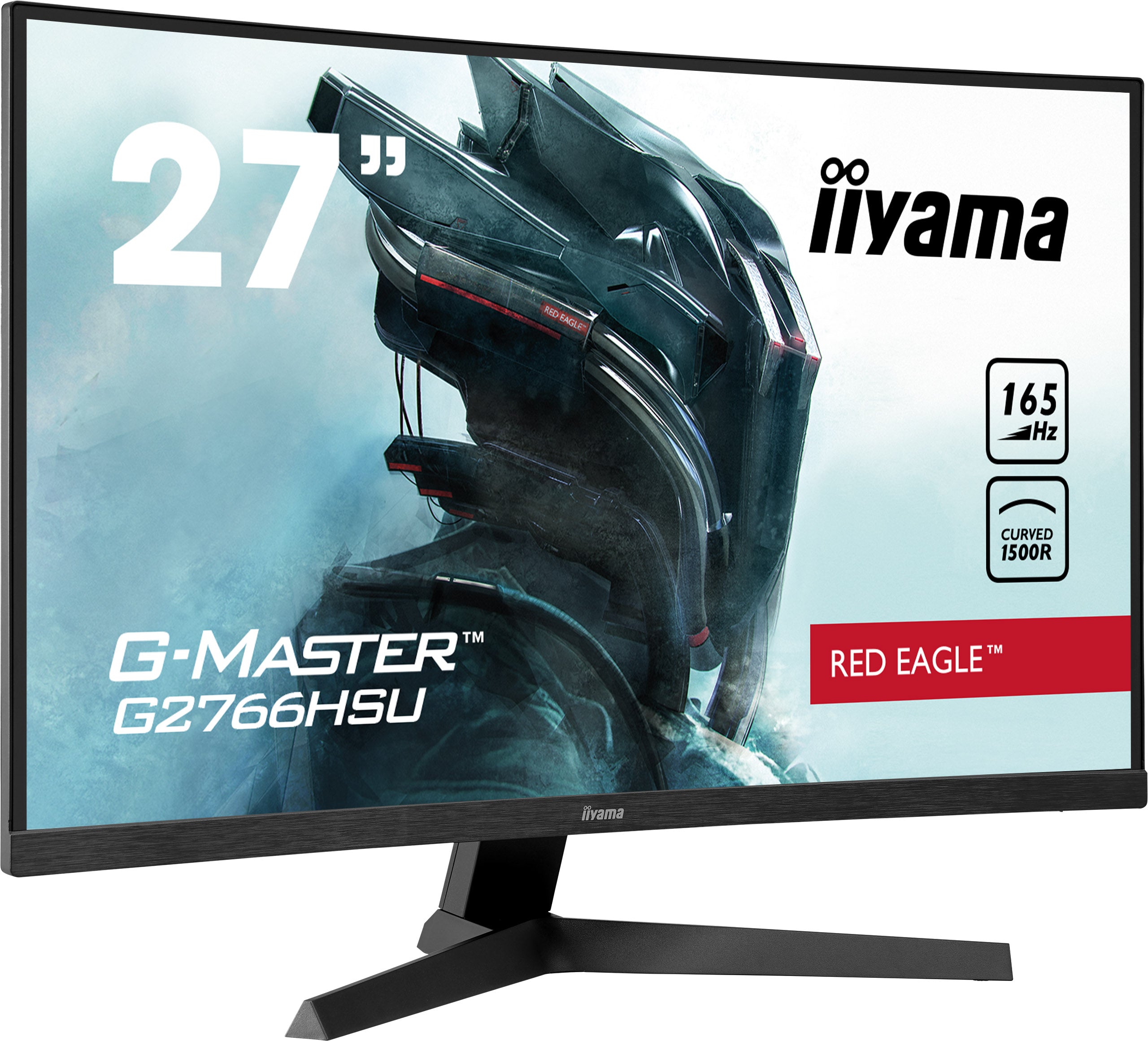 iiyama G-MASTER Red Eagle G2766HSU-B1 - Écran LED - incurvé - 27" - 1920 x 1080 Full HD (1080p) @ 165 Hz - VA - 250 cd/m² - 3000:1 - 1 ms - 2xHDMI, DisplayPort - haut-parleurs - noir mat