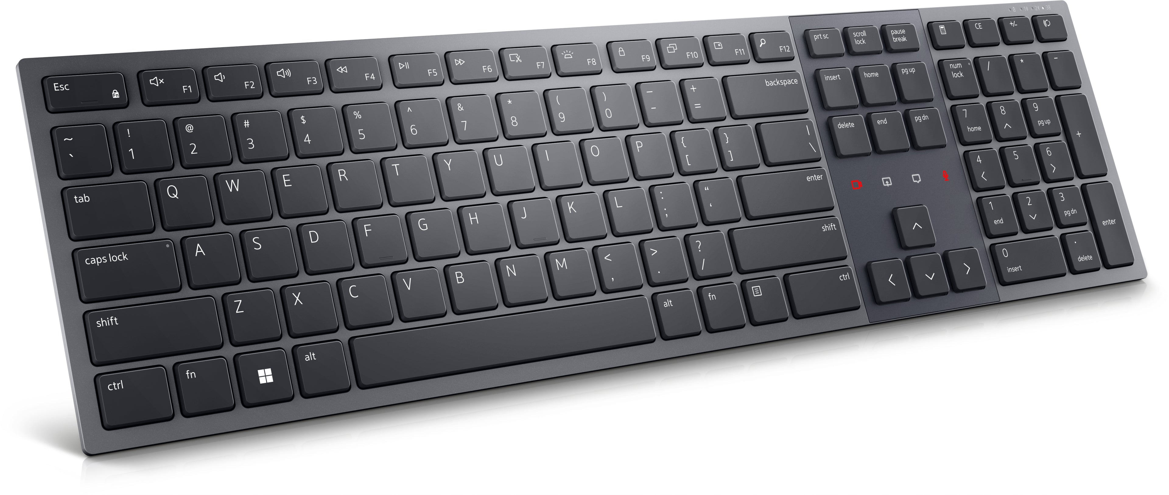 Dell Pro Premium Collaboration KB900 - Clavier - collaboration - rétroéclairé - sans fil - 2.4 GHz, Bluetooth 5.1 - QWERTY - International US - graphite - avec 3 years NBD Advance Exchange