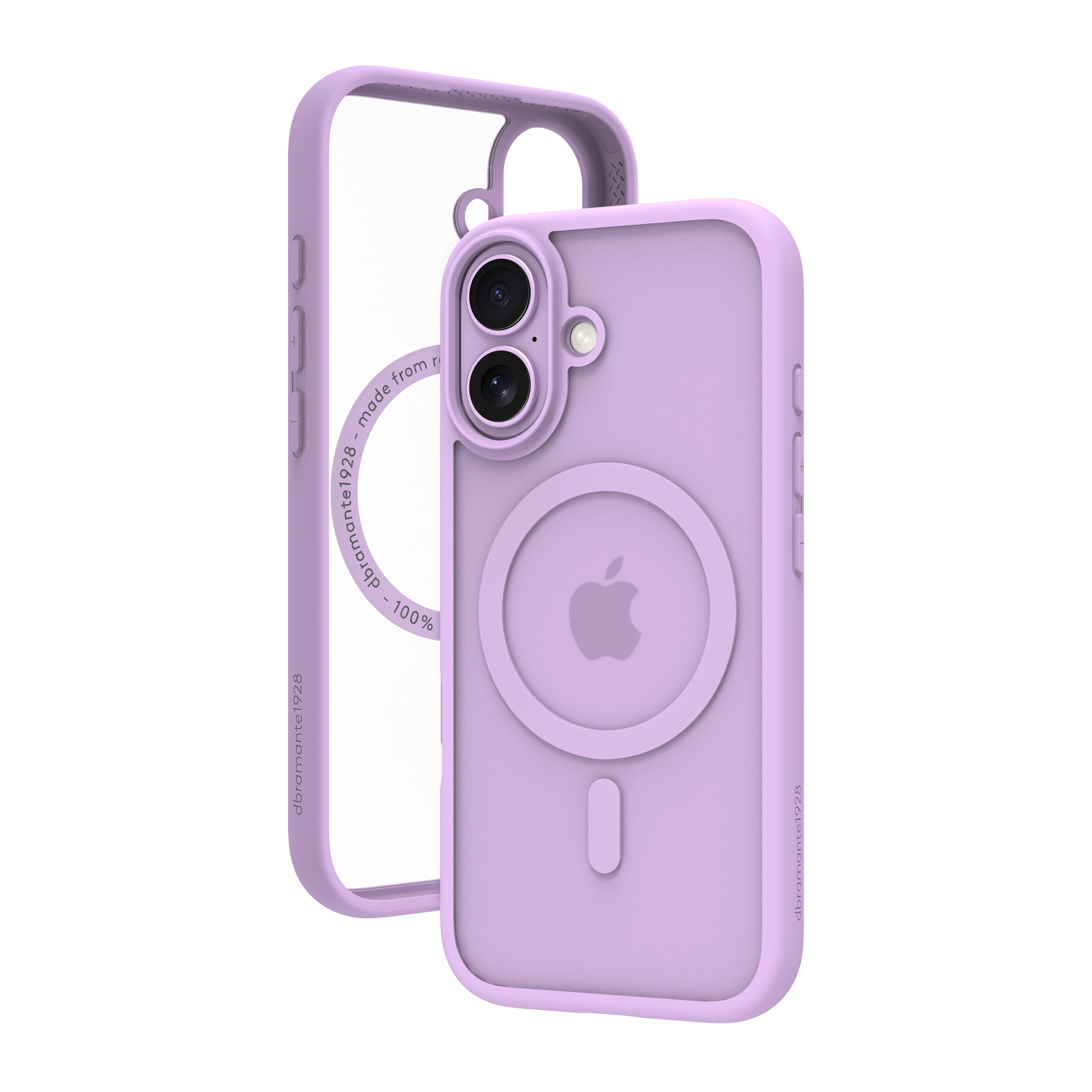 dbramante1928 Grenen - Coque de protection pour téléphone portable - compatibilité avec MagSafe - plastique - violet, transparent