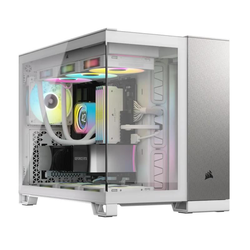 Boitier Mini Tour Micro ATX Corsair 2500X avec panneaux vitrés (Blanc/Argent)