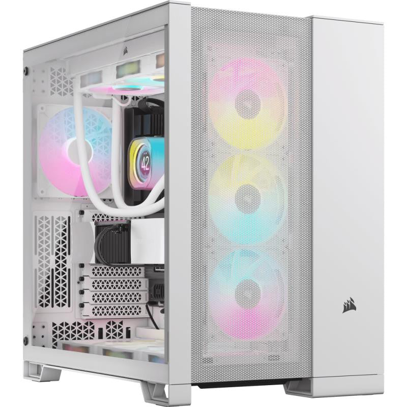 Boitier Moyen Tour E-ATX Corsair 6500D Airflow RGB avec panneau vitré (Blanc)