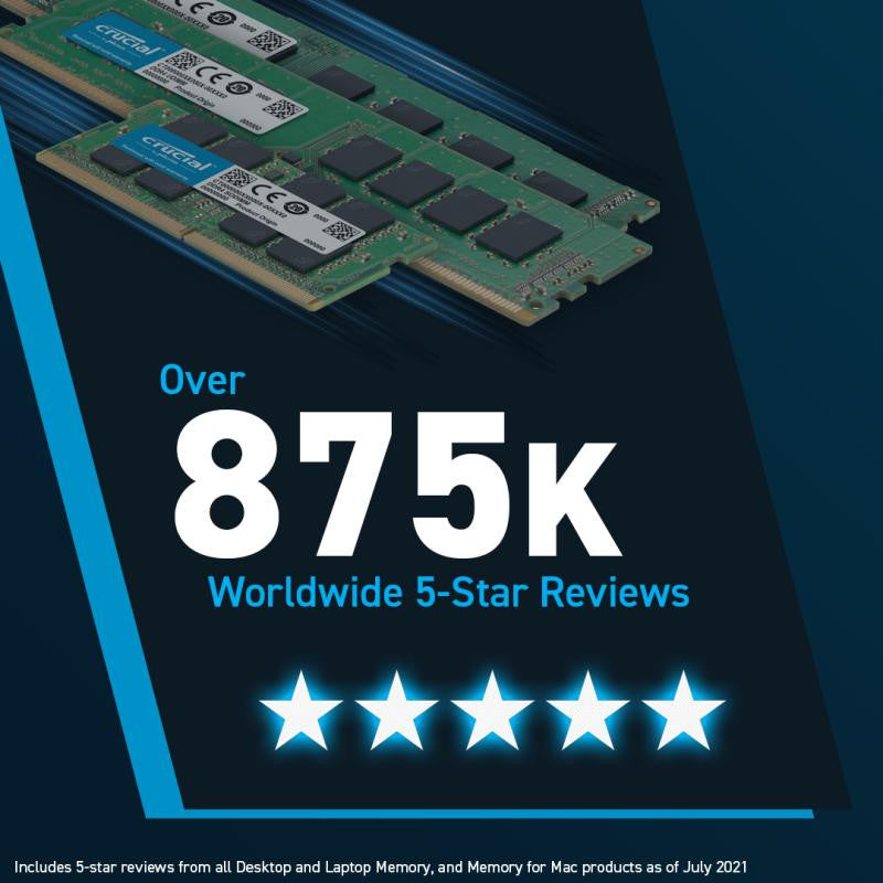 Kit Barrettes mémoire 32Go (2x16Go) DIMM DDR5 Crucial Classic 4800MHz (Noir)