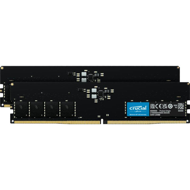 Kit Barrettes mémoire 64Go (2x32Go) DIMM DDR5 Crucial Classic 4800MHz (Noir)