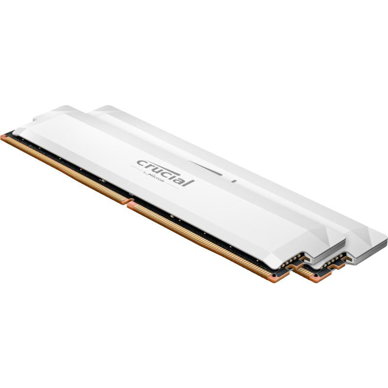 Kit Barrettes mémoire 64Go (2x32Go) DIMM DDR5 Crucial Pro OC Gaming 6000MHz (Blanc)