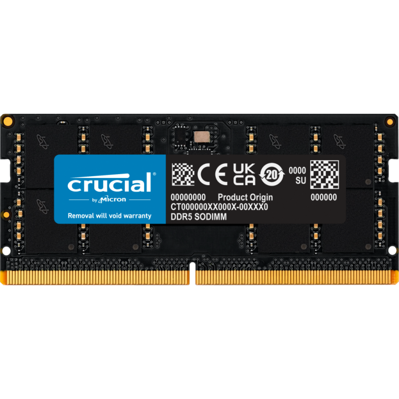 Barrette mémoire SODIMM DDR5 16Go Crucial 5600Mhz CL44 Version OEM (Tray)