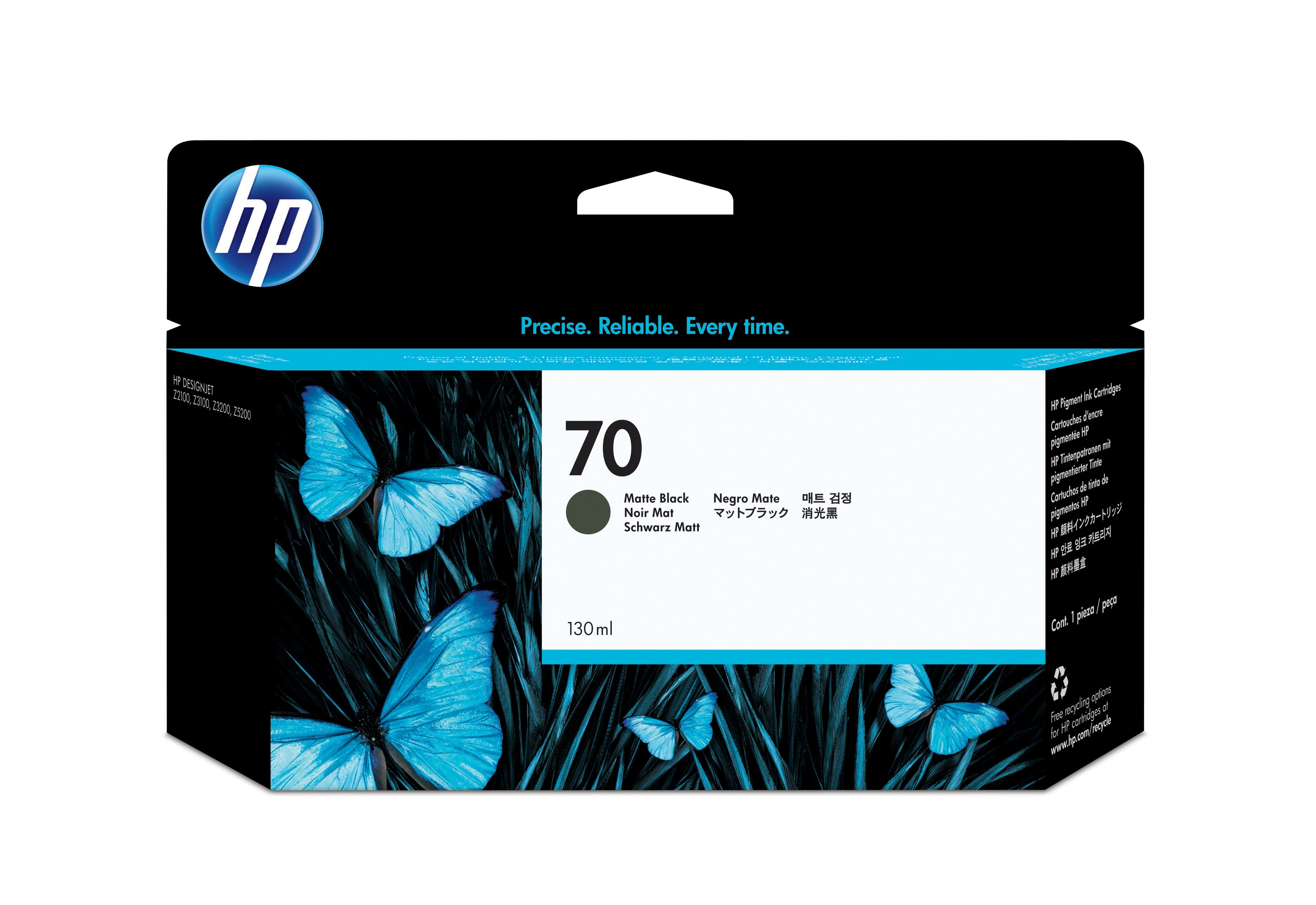 HP 70 - 130 ml - noir mat - original - DesignJet - cartouche d'encre - pour DesignJet HD Pro MFP, T120, Z2100, Z3100, Z3100ps, Z3200, Z3200ps, Z5200, Z5400