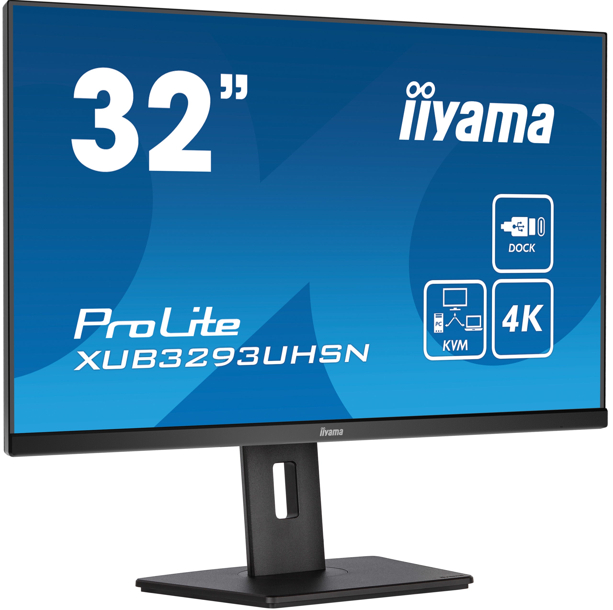 iiyama ProLite XUB3293UHSN-B5 - Écran LED - 31.5" - 3840 x 2160 4K @ 60 Hz - IPS - 350 cd/m² - 1000:1 - 4 ms - HDMI, DisplayPort, USB-C - haut-parleurs - noir mat